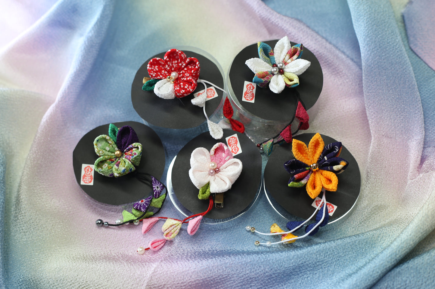 Kimono Flower Accessory Round Tsumami-zaiku
