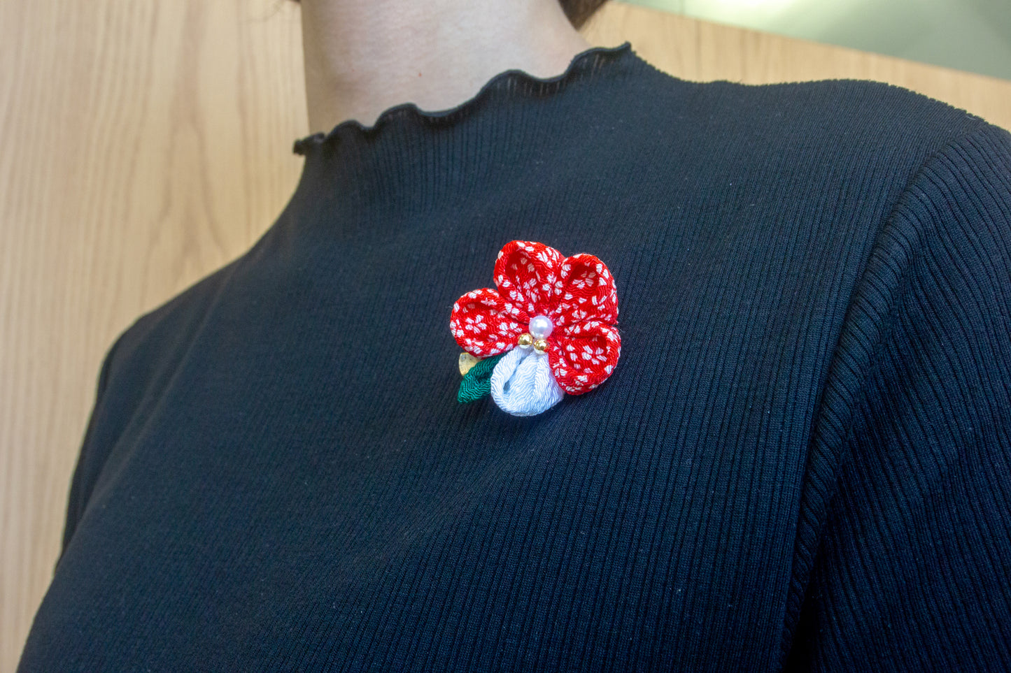 Kimono Flower Accessory Round Tsumami-zaiku