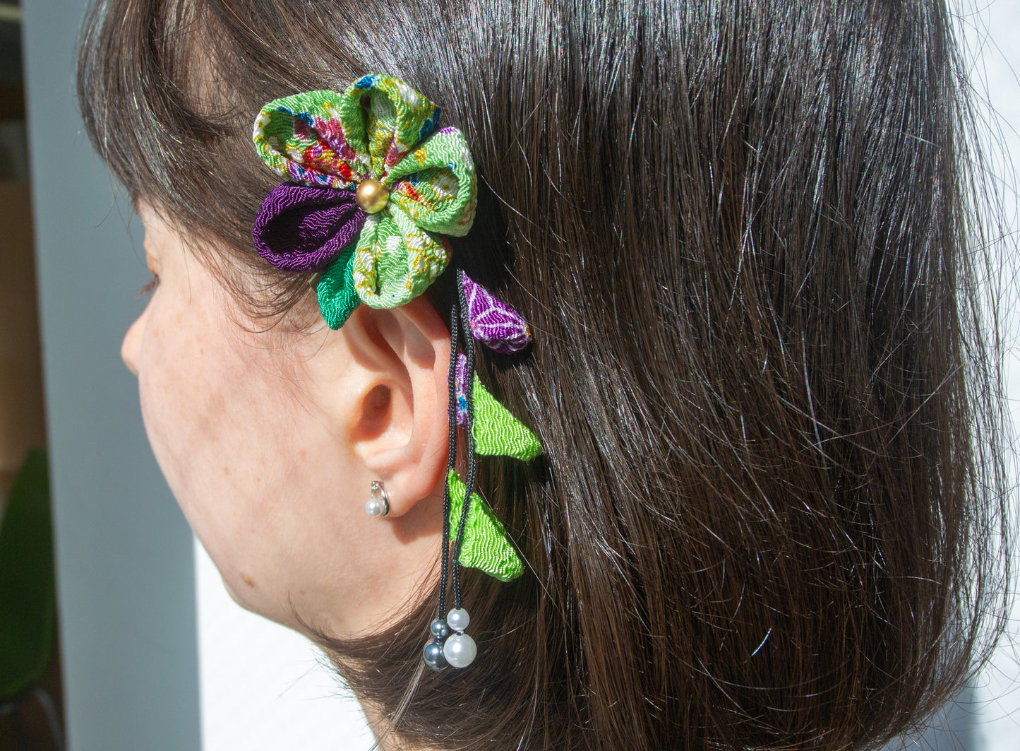 Kimono Flower Accessory Round Tsumami-zaiku